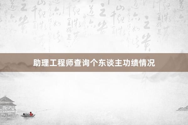助理工程师查询个东谈主功绩情况